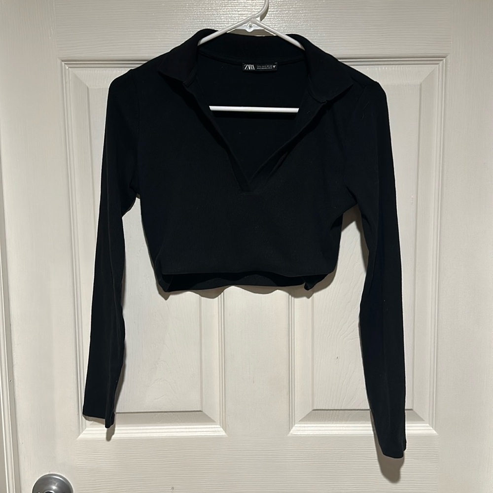Zara collared crop top